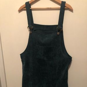 Shein Velvet Green Overall Dress